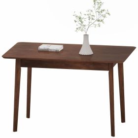 47.2" Rectangle Dining Table for 4, Mid-Century Modern Kitchen Table with Rubber Wood Legs for Dining Room, Walnut
