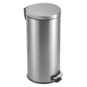 8-Gallon Round Stainless Steel Step Trash Can