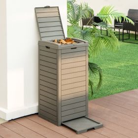31-Gallon Heavy-Duty Outdoor Plastic Trash Can with Liquid Drawer