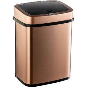 3-Gallon Rose Gold Stainless Steel Motion Sensor Trash Can