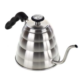 Gooseneck Kettle with Thermometer (40 fl oz) Stainless Steel Coffee Kettle Tea Kettle Ergonomic Hand Drip Pour Over Suitable for all Stove-tops a