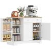 HOMCOM 41-Inch Modern White Sideboard Cabinet with Drawer