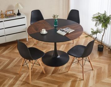 5-Piece Mid-Century Pedestal Dining Table Set