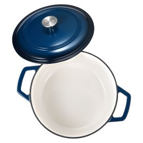 Enameled Cast Iron Dutch Oven, 6 Quart Pot with Lid and Dual Handles, Heavy-Duty Durable Cookware Pan, Oven Induction Compatible up to 500Â°F