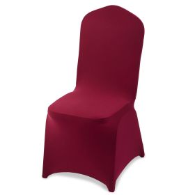 VEVOR 50 Pcs Burgundy Chair Covers, Polyester Spandex Chair Cover, Stretch Slipcovers for Wedding Party Dining Banquet Flat-Front Chair Covers