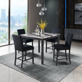 Leoncia Bar Table with 4 Velvet Bar Stools