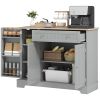 HOMCOM 41-Inch Modern Gray Sideboard Cabinet with Drawer