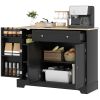 HOMCOM 41-Inch Modern Black Sideboard Cabinet with Drawer