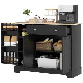 HOMCOM 41-Inch Modern Black Sideboard Cabinet with Drawer