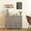 HOMCOM 41-Inch Modern Gray Sideboard Cabinet with Drawer