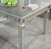 7-Piece Glam Silver & Gray Dining Set with Expandable Table