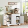 HOMCOM 41-Inch Modern White Sideboard Cabinet with Drawer