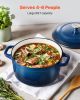 Enameled Cast Iron Dutch Oven, 6 Quart Pot with Lid and Dual Handles, Heavy-Duty Durable Cookware Pan, Oven Induction Compatible up to 500Â°F