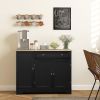HOMCOM 41-Inch Modern Black Sideboard Cabinet with Drawer