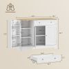 HOMCOM 41-Inch Modern White Sideboard Cabinet with Drawer