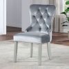 7-Piece Glam Silver & Gray Dining Set with Expandable Table