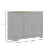 HOMCOM 41-Inch Modern Gray Sideboard Cabinet with Drawer