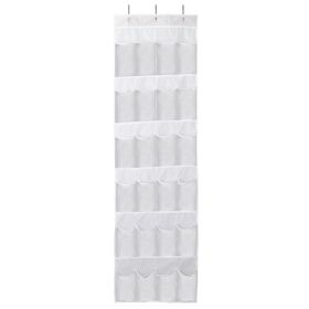Over The Door Shoes Rack 24-Pocket Crystal Clear Organizer 6-Layer Hanging Storage Shelf For Shoes Slippers Small Toys Closet Cabinet