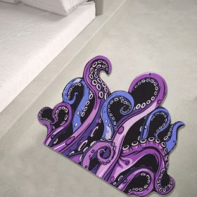 Green And Purple Cthulhu Rugs Water Absorbent Bath Mat Octopus Anime Rug Graphic Gothic Bathroom Rugs Fantasy Decorate, Non Slip Backing, Unique Gift (Option: Zyfeetpurple)