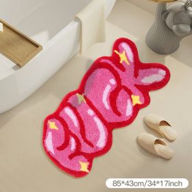 Area Rug Color Rug For Bedroom - 34x17 INCH Non Slip Bath Rug Absorbent Floor Mat For Bathroom - Cute Washable Small Shower Mat - Aesthetic Modern Hom (Option: PINK)