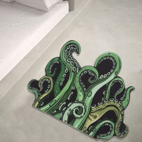 Green And Purple Cthulhu Rugs Water Absorbent Bath Mat Octopus Anime Rug Graphic Gothic Bathroom Rugs Fantasy Decorate, Non Slip Backing, Unique Gift (Option: Zyfeetgreen)