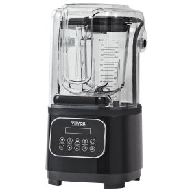 VEVOR Professional Blender with Shield, Commercial Countertop Blenders, 68 oz Plastic Jar Blender Combo, Stainless Steel 9 Speed & 5 Functions Blender (Default: Default)