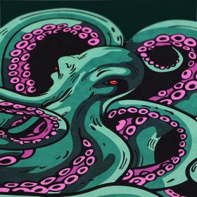 Green And Purple Cthulhu Rugs Water Absorbent Bath Mat Octopus Anime Rug Graphic Gothic Bathroom Rugs Fantasy Decorate, Non Slip Backing, Unique Gift (Option: Zyheadgreen)