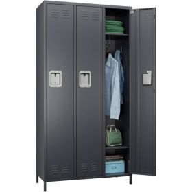 15 Doors Metal Lockers For Employees For Offices School Gyms Home,Assembly Required,Dark Gray (Option: Dark Grey)
